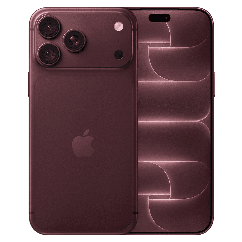 Apple iPhone 18 Pro Max in burgundy, front and back